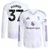 Adidas Kobbie Mainoo Manchester United 2025/26 Away Long Sleeve Player Jerseys - White