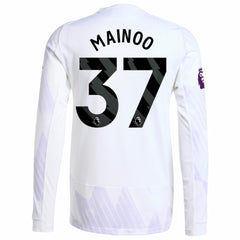 Adidas Kobbie Mainoo Manchester United 2025/26 Away Long Sleeve Player Jerseys - White