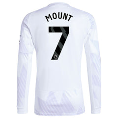 Adidas Mason Mount Manchester United 2025/26 Away Replica Long Sleeve Player Jerseys - White
