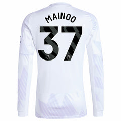 Adidas Kobbie Mainoo Manchester United 2025/26 Away Replica Long Sleeve Player Jerseys - White