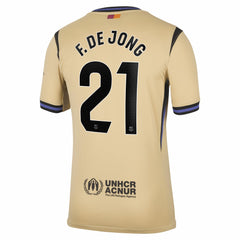 Nike Frenkie de Jong Barcelona 2025/26 Away Stadium Replica Jerseys - Gold