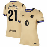 Nike Frenkie de Jong Barcelona Women's 2025/26 Away Stadium Replica Jerseys - Gold
