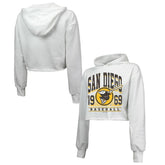San Diego Padres Majestic Threads Women's Cropped Have A Field Day Tri-Blend Hoodie Clearance