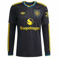 Adidas Manchester United 2025/26 Third Replica Long Sleeve Custom Jerseys - Black