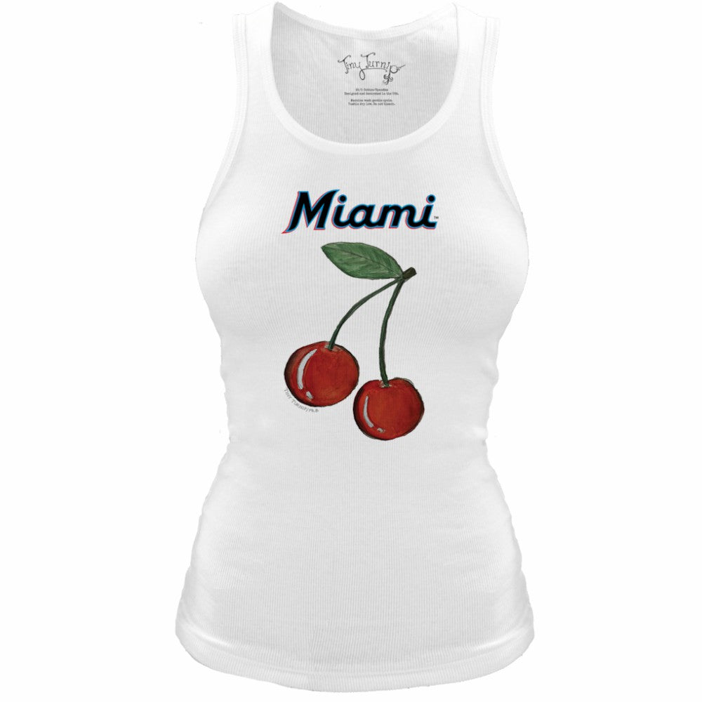 Miami Marlins Tiny Turnip Women's Fitted Cherries Tri-Blend Tank Top Lifestyle
