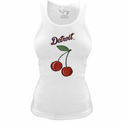 Detroit Tigers Tiny Turnip Women's Fitted Cherries Tri-Blend Tank Top Clearance