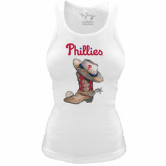 Philadelphia Phillies Tiny Turnip Women's Fitted Vintage Cowboy Boot Tri-Blend Tank Top discount