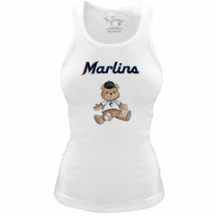 Miami Marlins Tiny Turnip Women's Fitted Teddy Bear Tri-Blend Tank Top for sale