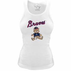 Atlanta Braves Tiny Turnip Women's Fitted Teddy Bear Tri-Blend Tank Top Lifestyle