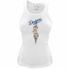 Los Angeles Dodgers Tiny Turnip Women's Fitted Triple Scoop Tri-Blend Tank Top discount