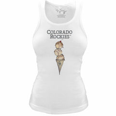 Colorado Rockies Tiny Turnip Women's Fitted Triple Scoop Tri-Blend Tank Top Lifestyle