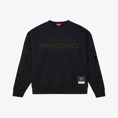 Pittsburgh Penguins Mitchell & Ness Unisex Phantom Fleece Crew Neck Sweatshirt Black