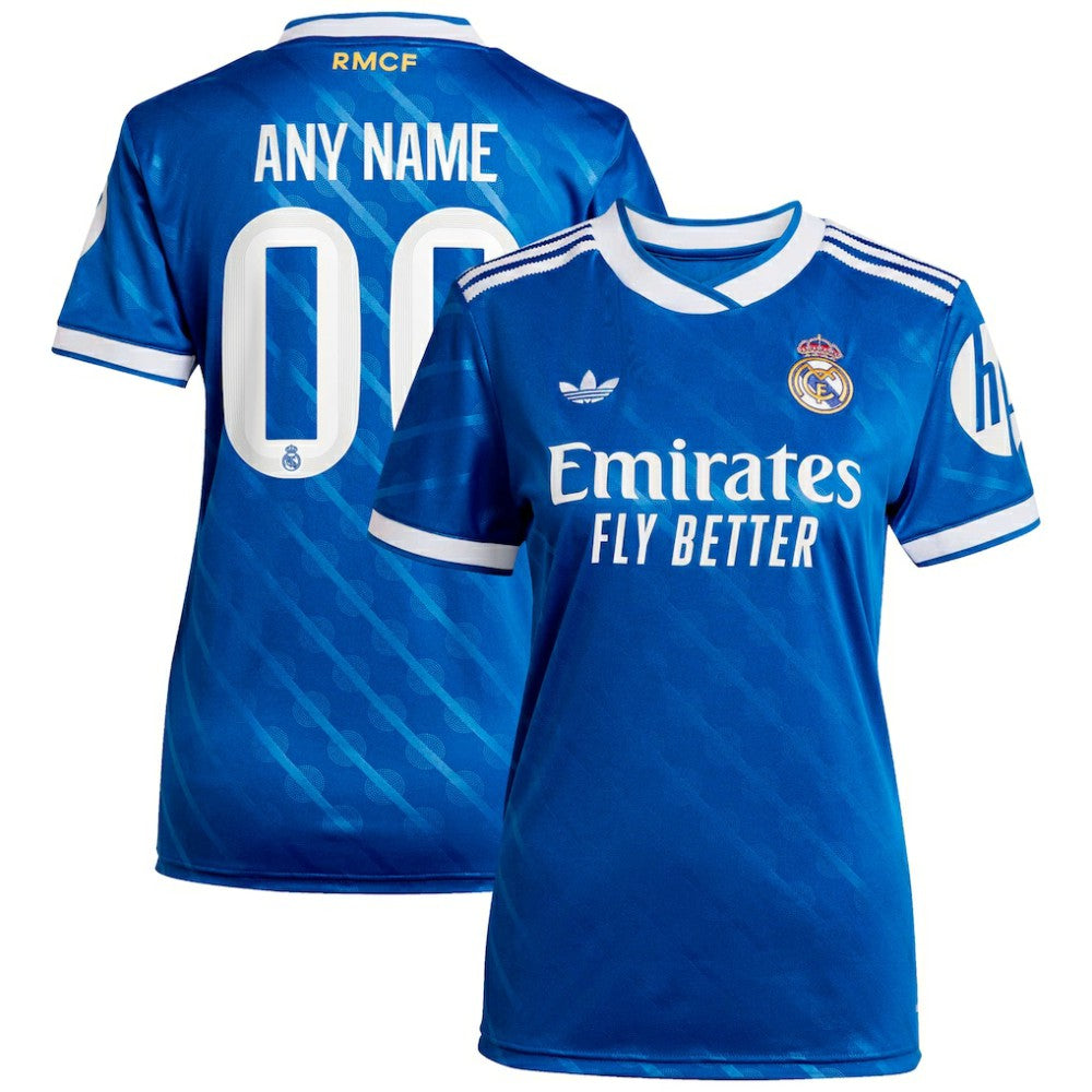 Adidas Real Madrid Women's 2025/26 Third Replica Custom Jerseys - Blue