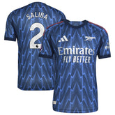 Adidas William Saliba Arsenal 2025/26 Away Player Jerseys - Blue
