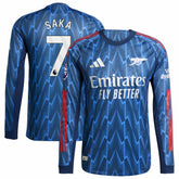 Adidas Bukayo Saka Arsenal 2025/26 Away Long Sleeve Player Jerseys - Blue