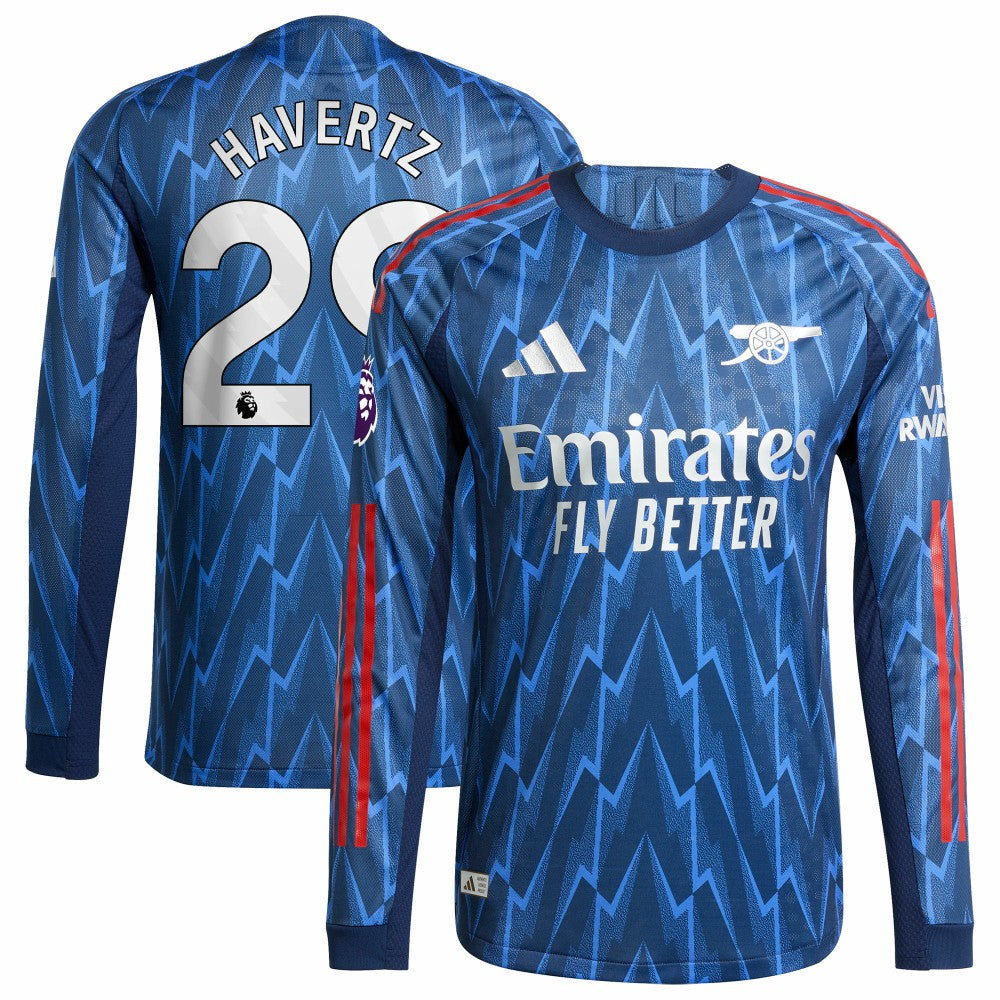 Adidas Kai Havertz Arsenal 2025/26 Away Long Sleeve Player Jerseys - Blue
