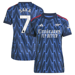 Adidas Bukayo Saka Arsenal Women's 2025/26 Away Replica Player Jerseys - Blue