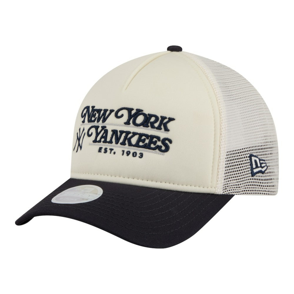 New York Yankees New Era Women's Retro 9FORTY M-Crown A-Frame Trucker Adjustable Hat discount