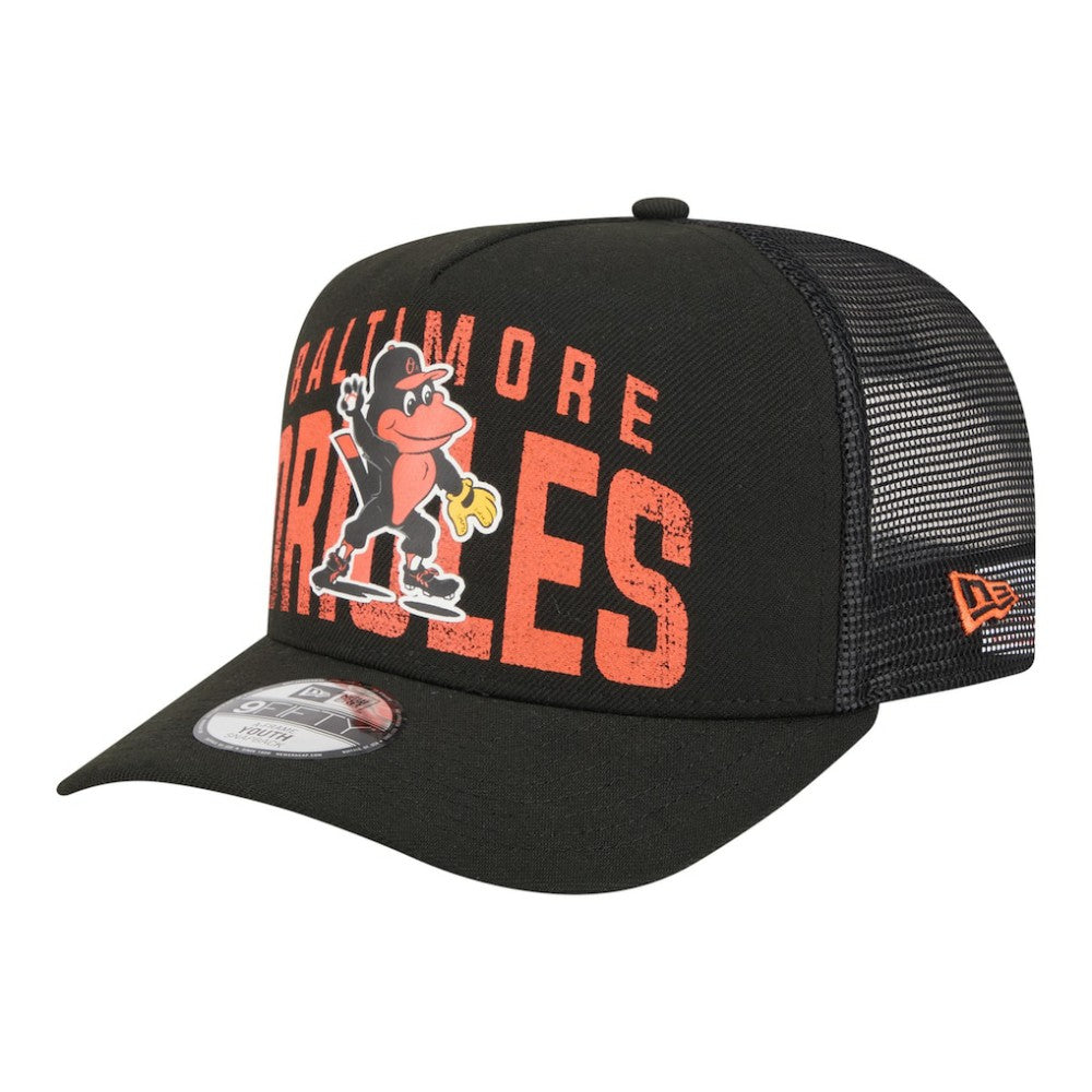 Baltimore Orioles New Era Youth Logo Fade A-Frame 9FIFTY Snapback Hat On Sale