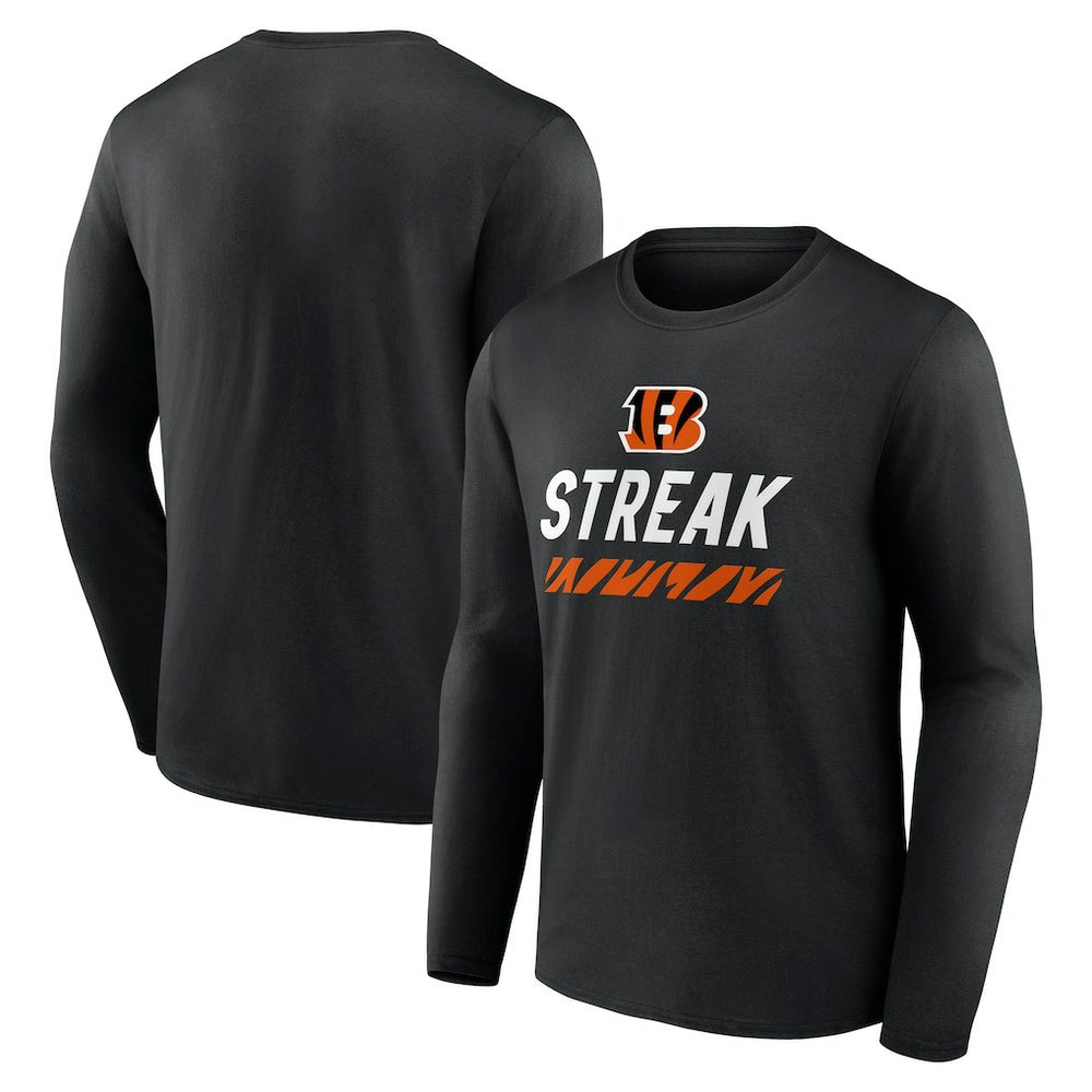 Cincinnati Bengals Streak Long Sleeve T-Shirt Black - NFL