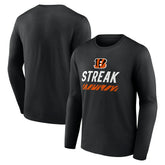 Cincinnati Bengals Streak Long Sleeve T-Shirt Black - NFL