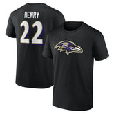 Derrick Henry Baltimore Ravens Icon Name & Number T-Shirt Black - NFL