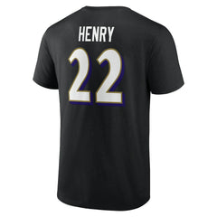 Derrick Henry Baltimore Ravens Icon Name & Number T-Shirt Black - NFL