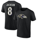 Lamar Jackson Baltimore Ravens Icon Name & Number T-Shirt Black - NFL