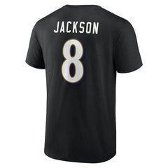 Lamar Jackson Baltimore Ravens Icon Name & Number T-Shirt Black - NFL