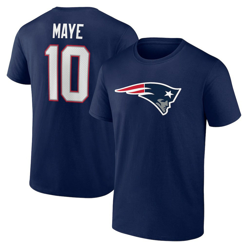 Drake Maye New England Patriots Icon Name & Number T-Shirt Navy - NFL