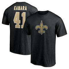 Alvin Kamara New Orleans Saints Icon Name & Number T-Shirt Black - NFL