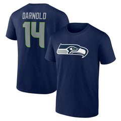 Sam Darnold Seattle Seahawks Icon Name & Number T-Shirt College Navy - NFL