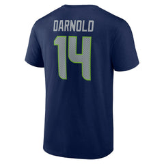 Sam Darnold Seattle Seahawks Icon Name & Number T-Shirt College Navy - NFL