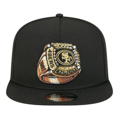 San Francisco 49ers New Era Super Bowl Ring 9FIFTY A-Frame Adjustable Hat Black - NFL