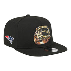 New England Patriots New Era Super Bowl Ring 9FIFTY A-Frame Adjustable Hat Black - NFL