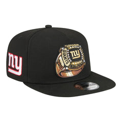 New York Giants New Era Super Bowl Ring 9FIFTY A-Frame Adjustable Hat Black - NFL