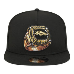 Denver Broncos New Era Super Bowl Ring 9FIFTY A-Frame Adjustable Hat Black - NFL