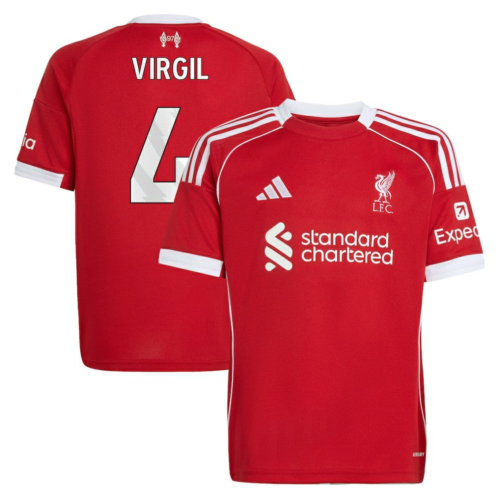 Adidas Virgil van Dijk Liverpool Youth 2025/26 Home Replica Jerseys - Red