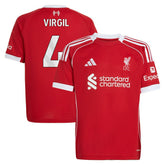 Adidas Virgil van Dijk Liverpool Youth 2025/26 Home Replica Jerseys - Red