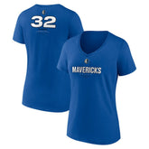 NBA - Cooper Flagg Dallas Mavericks Women's Name & Number V-Neck T-Shirt - Blue