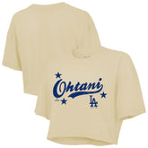 Shohei Ohtani Los Angeles Dodgers Majestic Threads Women's Boxy Crop Top Sale