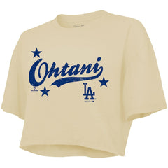 Shohei Ohtani Los Angeles Dodgers Majestic Threads Women's Boxy Crop Top Sale