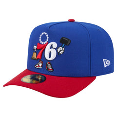 New Era - Philadelphia 76ers Injection Cartoon Logo A-Frame 59FIFTY Fitted Hat - Blue