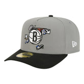 New Era - Brooklyn Nets Injection Cartoon Logo A-Frame 59FIFTY Fitted Hat - Gray