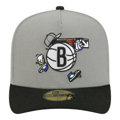 New Era - Brooklyn Nets Injection Cartoon Logo A-Frame 59FIFTY Fitted Hat - Gray