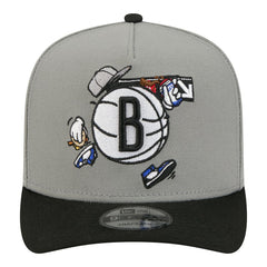 New Era - Brooklyn Nets Injection Cartoon Logo A-Frame 9FIFTY Adjustable Hat - Gray