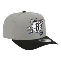 New Era - Brooklyn Nets Injection Cartoon Logo A-Frame 9FIFTY Adjustable Hat - Gray