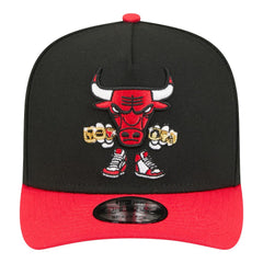 New Era - Chicago Bulls Injection Cartoon Logo A-Frame 9FIFTY Adjustable Hat - Black