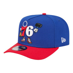 New Era - Philadelphia 76ers Injection Cartoon Logo A-Frame 9FIFTY Adjustable Hat - Royal