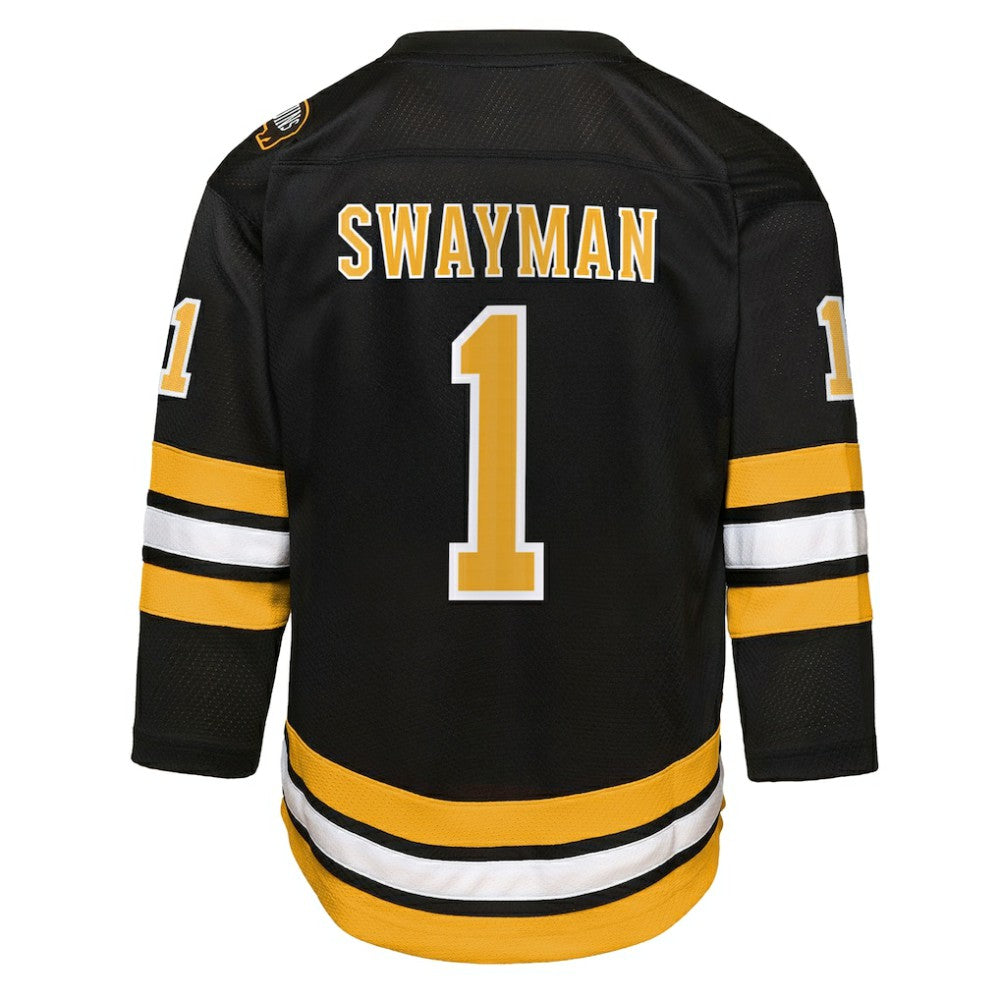 Jeremy Swayman Boston Bruins Outerstuff Youth Home Replica Jersey - Black | NHL Jerseys